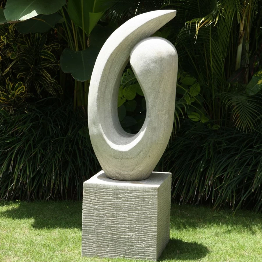 "STATUES & SCULPTURES Modern Stone Garden Art - Perplexity Contemporary Outdoor Statue"