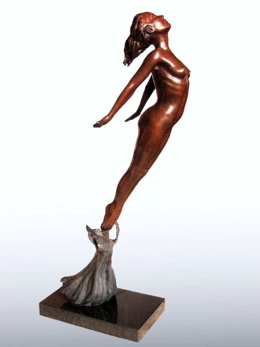 "Bronze Flying Woman Statue - Elegant Indoor Sculpture by STATUES & SCULPTURES"