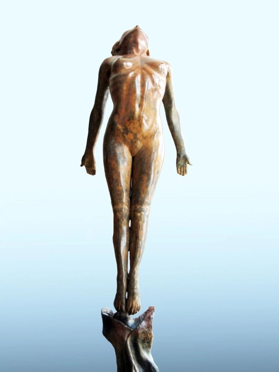 "Bronze Flying Woman Statue - Elegant Indoor Sculpture by STATUES & SCULPTURES"