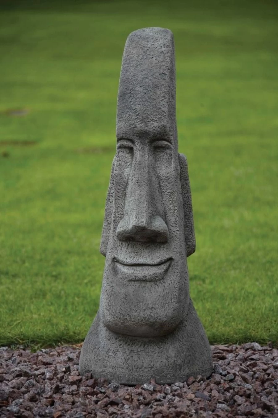 "Grand Male Easter Island Moai Statue - Handcrafted Stone Garden Sculpture by STATUES & SCULPTURES"