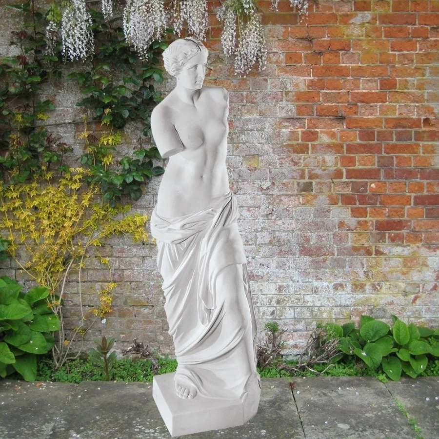 "Venus de Milo 86cm White Marble Resin Garden Statue – Classical Greek Sculpture for Outdoor Decor by STATUES & SCULPTURES"