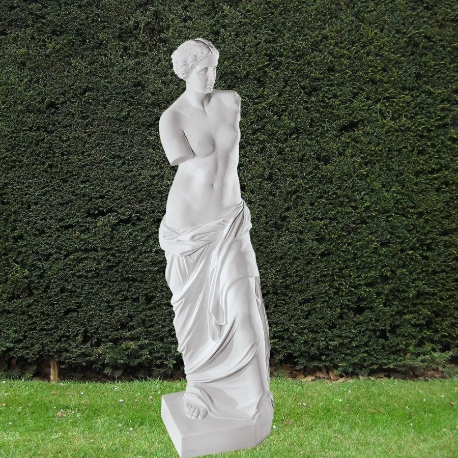 "Venus de Milo 86cm White Marble Resin Garden Statue – Classical Greek Sculpture for Outdoor Decor by STATUES & SCULPTURES"