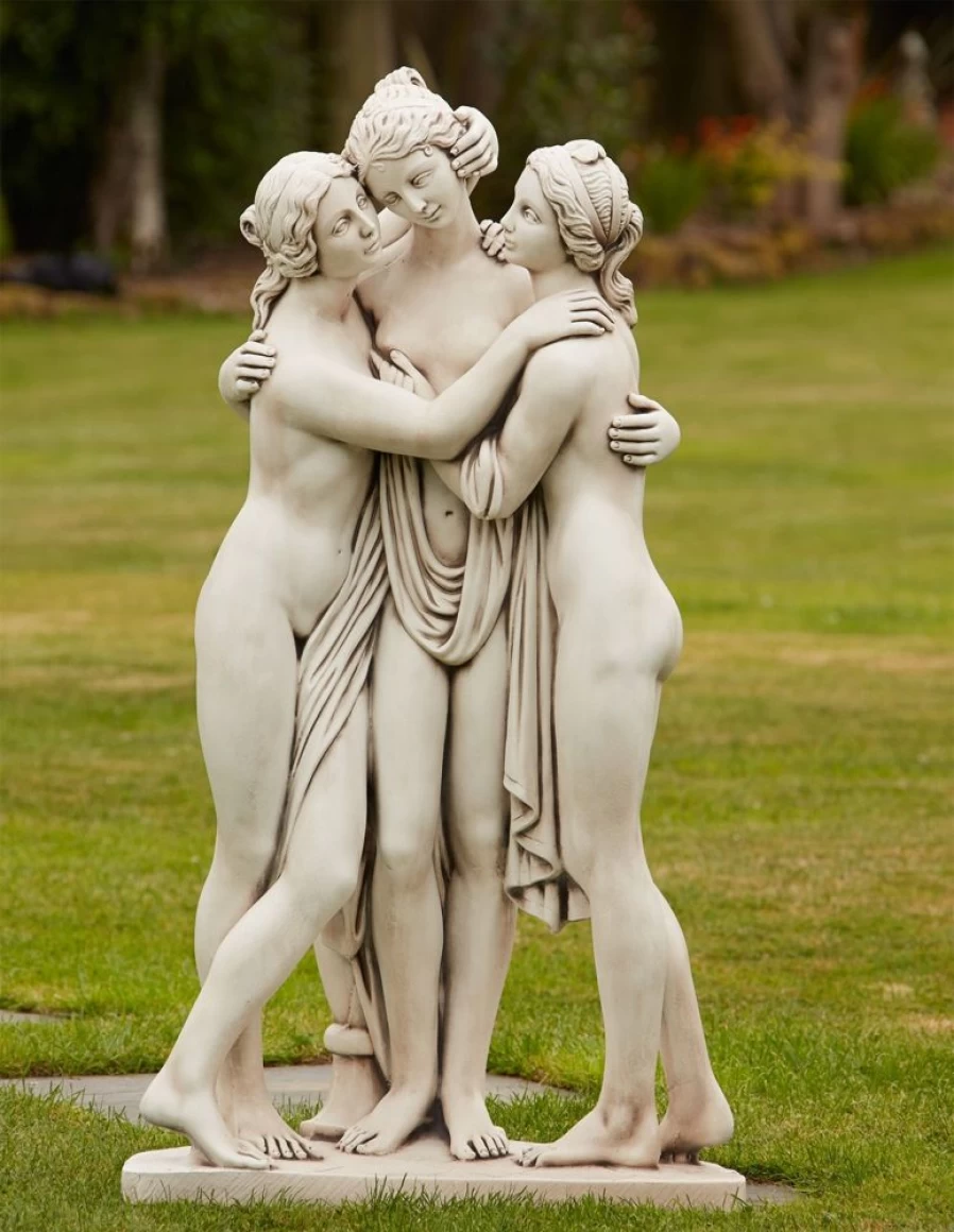 "Three Graces Portland Stone Garden Statue by STATUES & SCULPTURES – Classic Outdoor Sculpture"