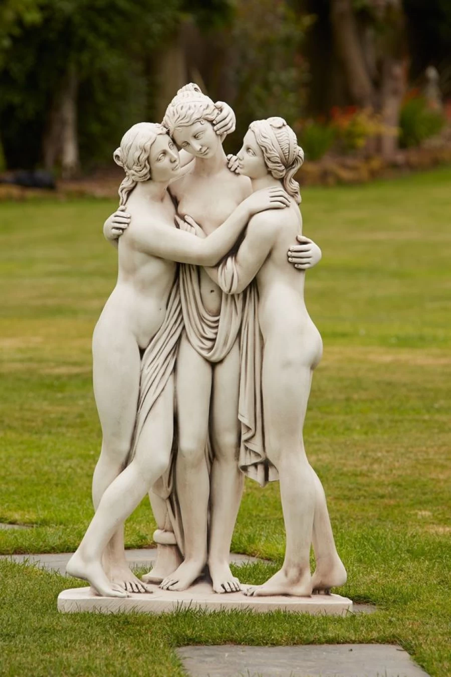 "Three Graces Portland Stone Garden Statue by STATUES & SCULPTURES – Classic Outdoor Sculpture"