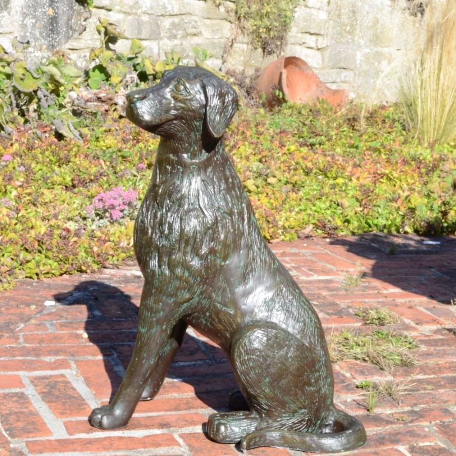 "Duke The Dog Bronze Garden Statue – Handcrafted Outdoor Sculpture by STATUES & SCULPTURES"