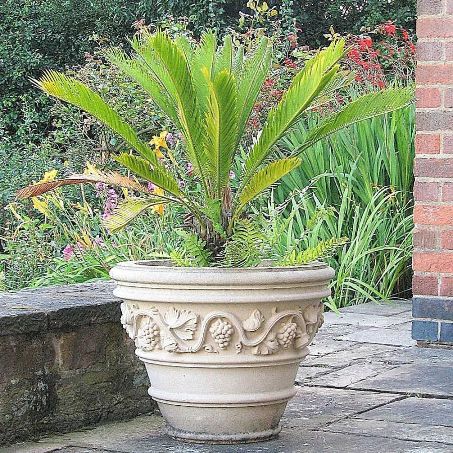 "STATUES & SCULPTURES Tivoli Stone Vase - Garden Planter for Outdoor Decor"