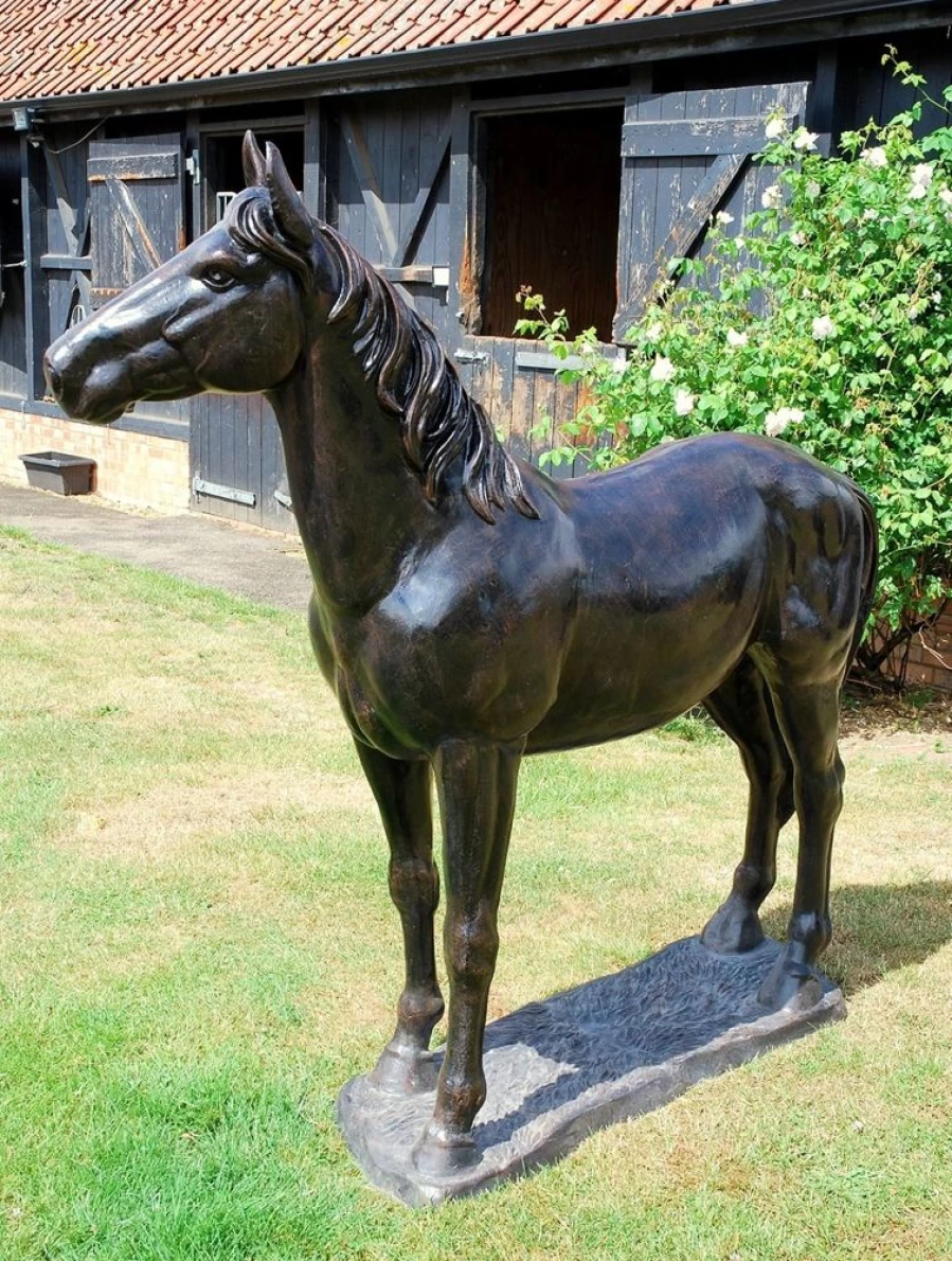"STATUES & SCULPTURES Large Bronze Wild Horse Garden Statue for Outdoor Decor"