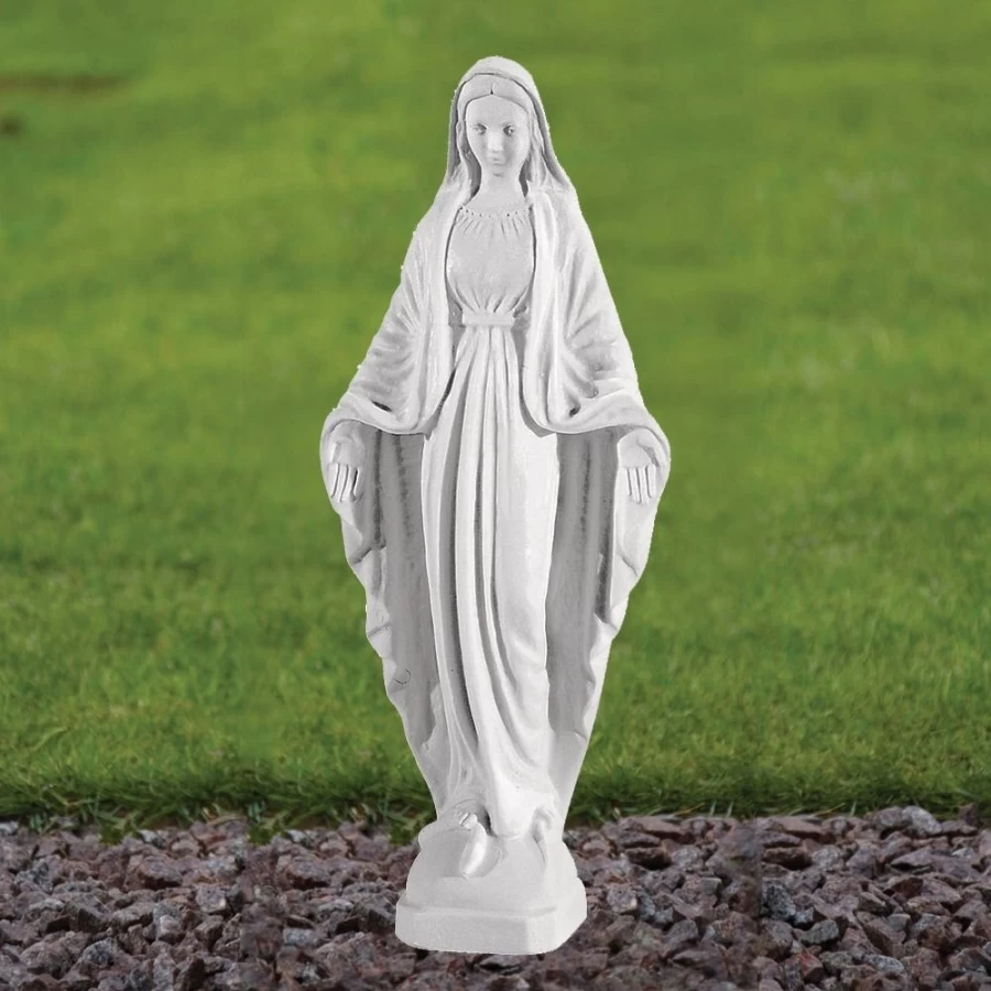 "28cm Virgin Mary Garden Statue - Handcrafted Marble Resin Religious Sculpture by STATUES & SCULPTURES"
