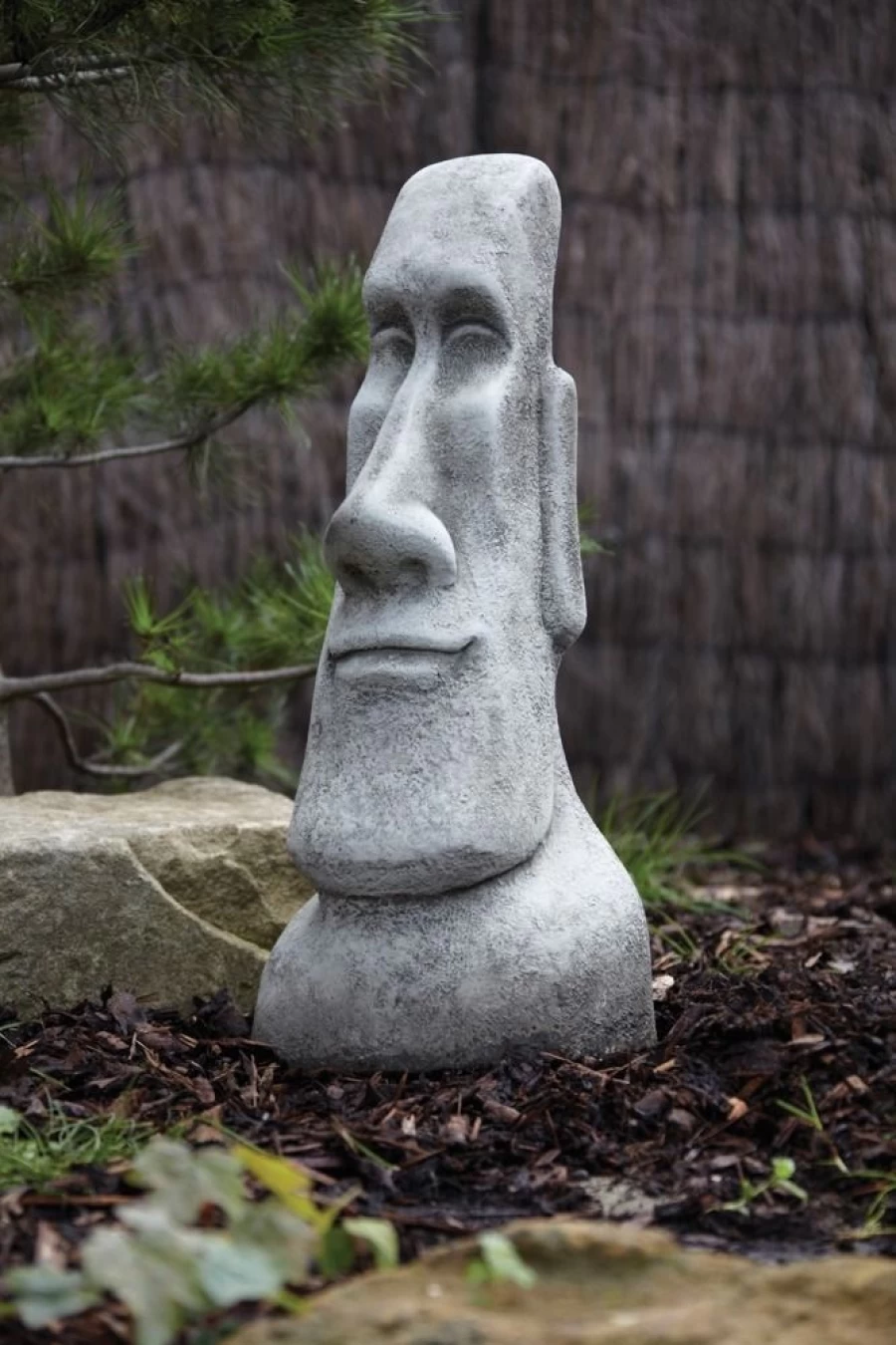 "STATUES & SCULPTURES Male Easter Island Moai Stone Garden Statue Outdoor Decor"