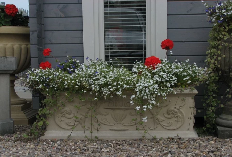 "STATUES & SCULPTURES Grand Athena Stone Trough Planter – Large Outdoor Garden Decor"