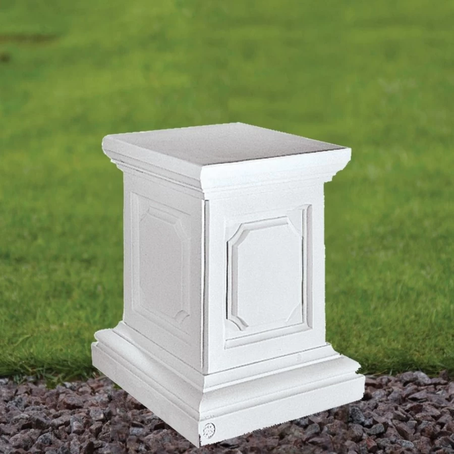 36Cm White Marble Resin Garden Pedestal Stand - Classic Plain Column by STATUES & SCULPTURES