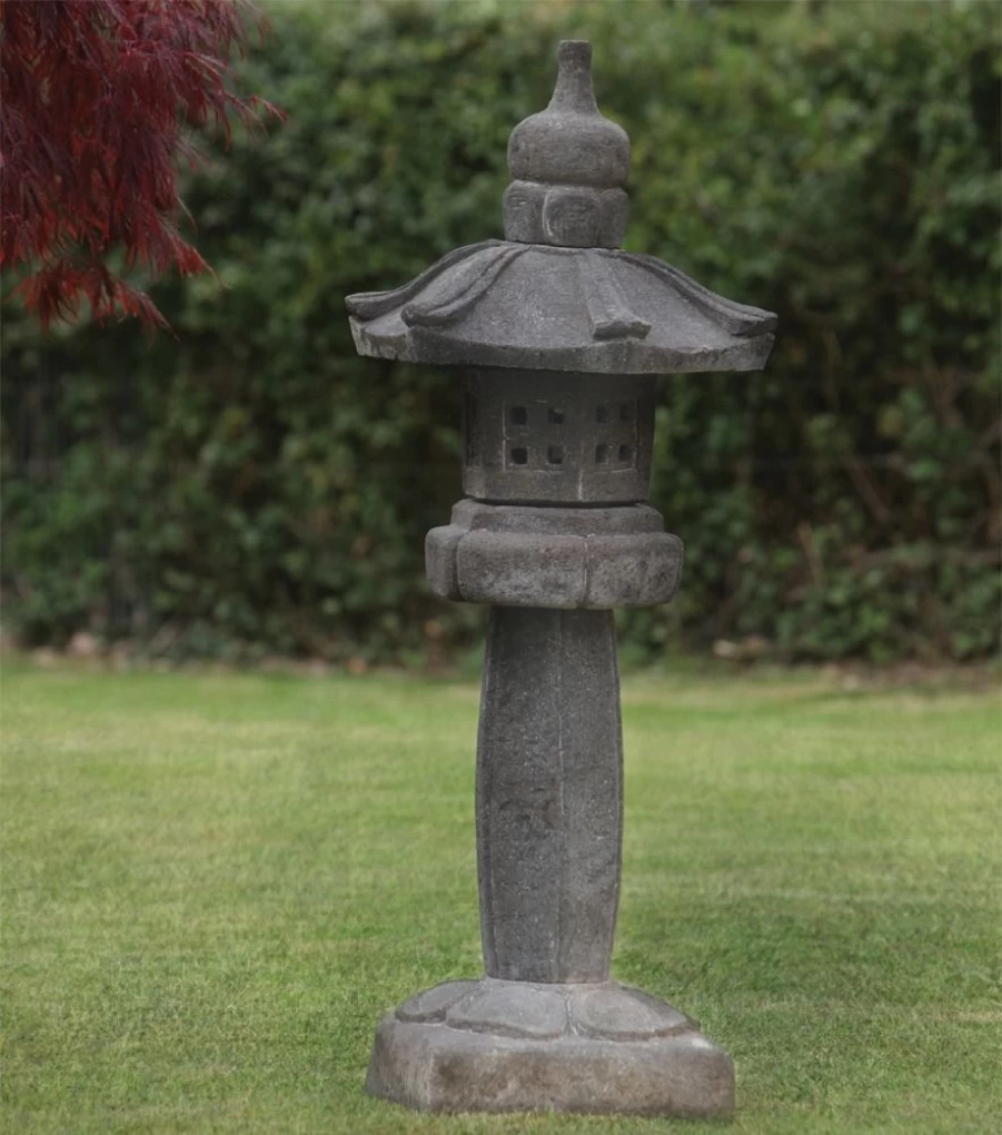 "Authentic Japanese Pagoda Stone Garden Statue – Straight Design by STATUES & SCULPTURES"