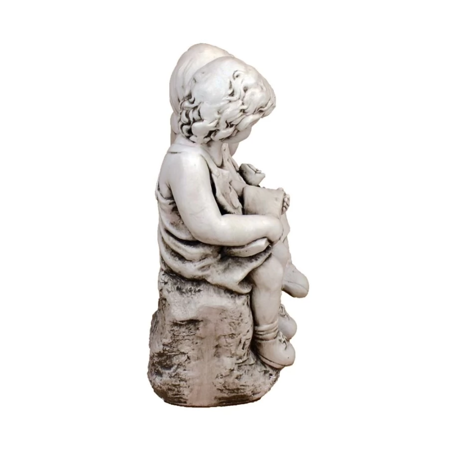 "STATUES & SCULPTURES Country Boy & Girl 56cm Stone Resin Garden Statue Outdoor Decor"