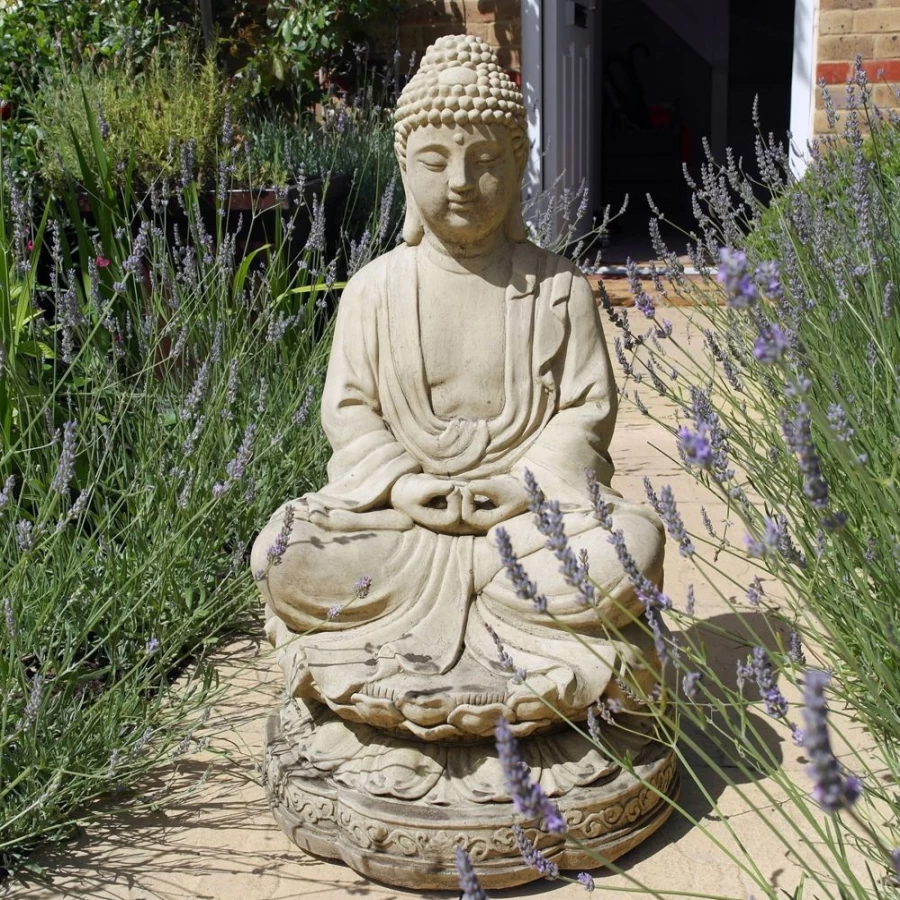 "Hand-Carved Stone Buddha Statue for Garden Meditation – STATUES & SCULPTURES"