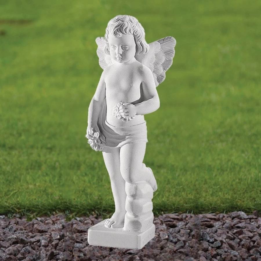"STATUES & SCULPTURES Cherub 37Cm Marble Resin Angel Garden Statue for Outdoor Decor"