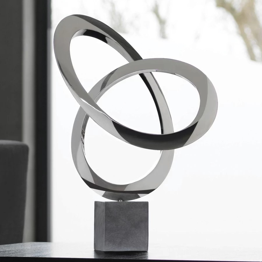 "STATUES & SCULPTURES Cosmos 58cm Stainless Steel Modern Indoor Art Sculpture - Metal Wall Decor"