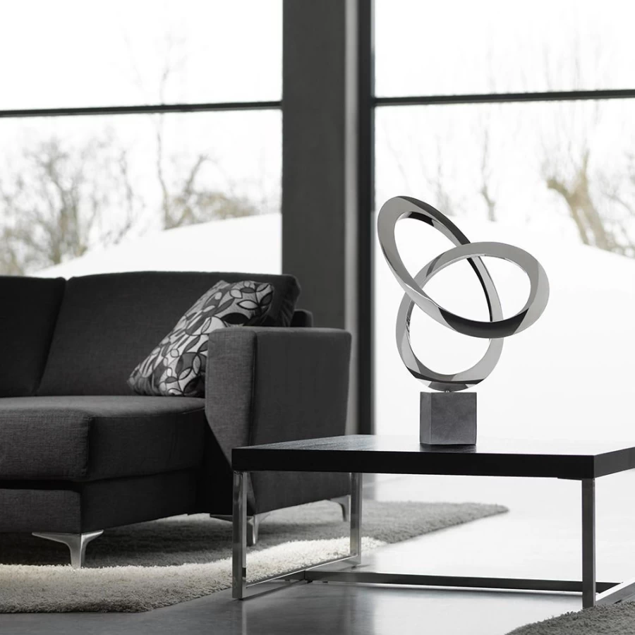 "STATUES & SCULPTURES Cosmos 58cm Stainless Steel Modern Indoor Art Sculpture - Metal Wall Decor"