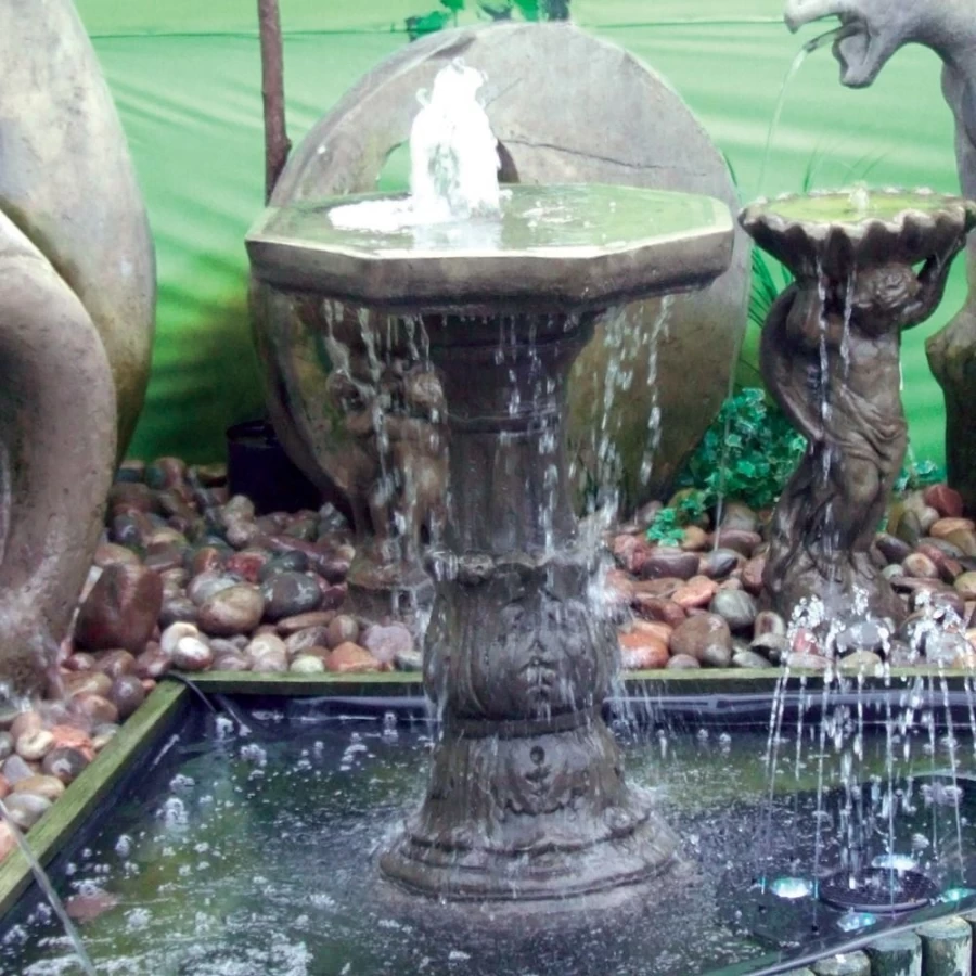 "STATUES & SCULPTURES Classic Stone Bowl Fountain - Outdoor Garden Water Feature Decor"