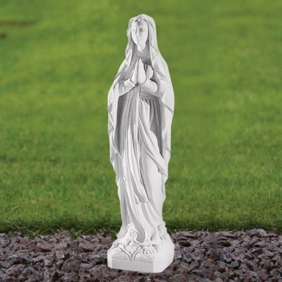 "Our Lady Of Lourdes 24Cm Garden Statue - Handcrafted Marble Resin Outdoor Religious Decor by STATUES & SCULPTURES"