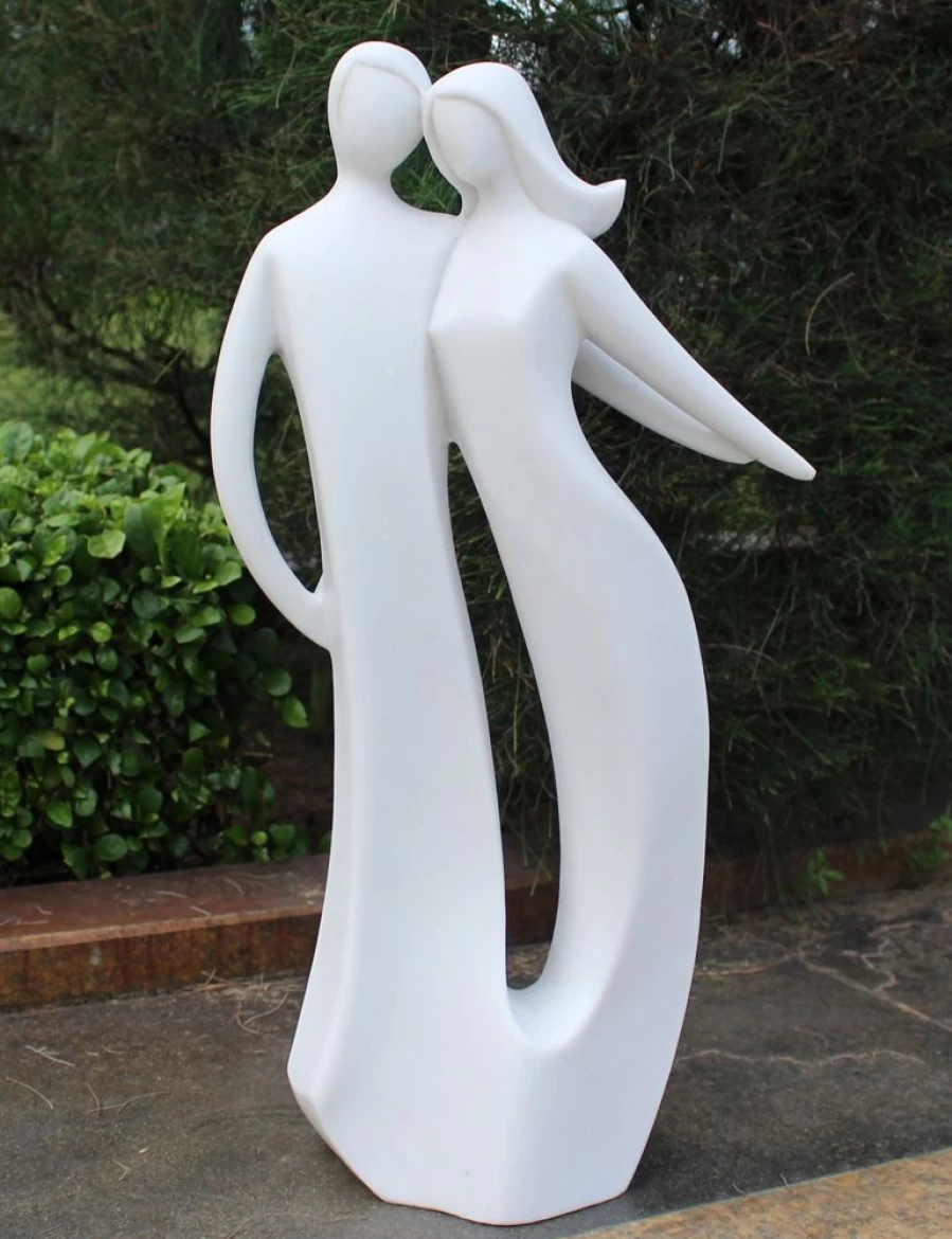 "STATUES & SCULPTURES Harmony 80Cm Modern Garden Statue in Marble Resin for Outdoor Decor"