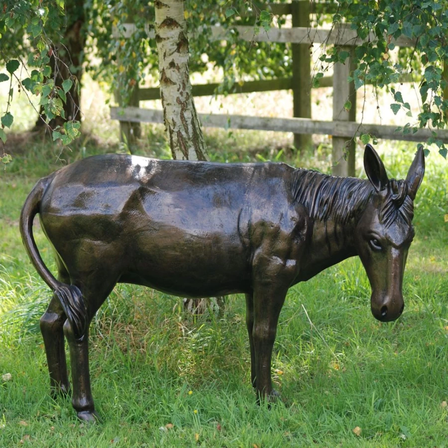 "STATUES & SCULPTURES Wild Donkey Bronze Garden Statue – Handcrafted Metal Art for Outdoor Decor"