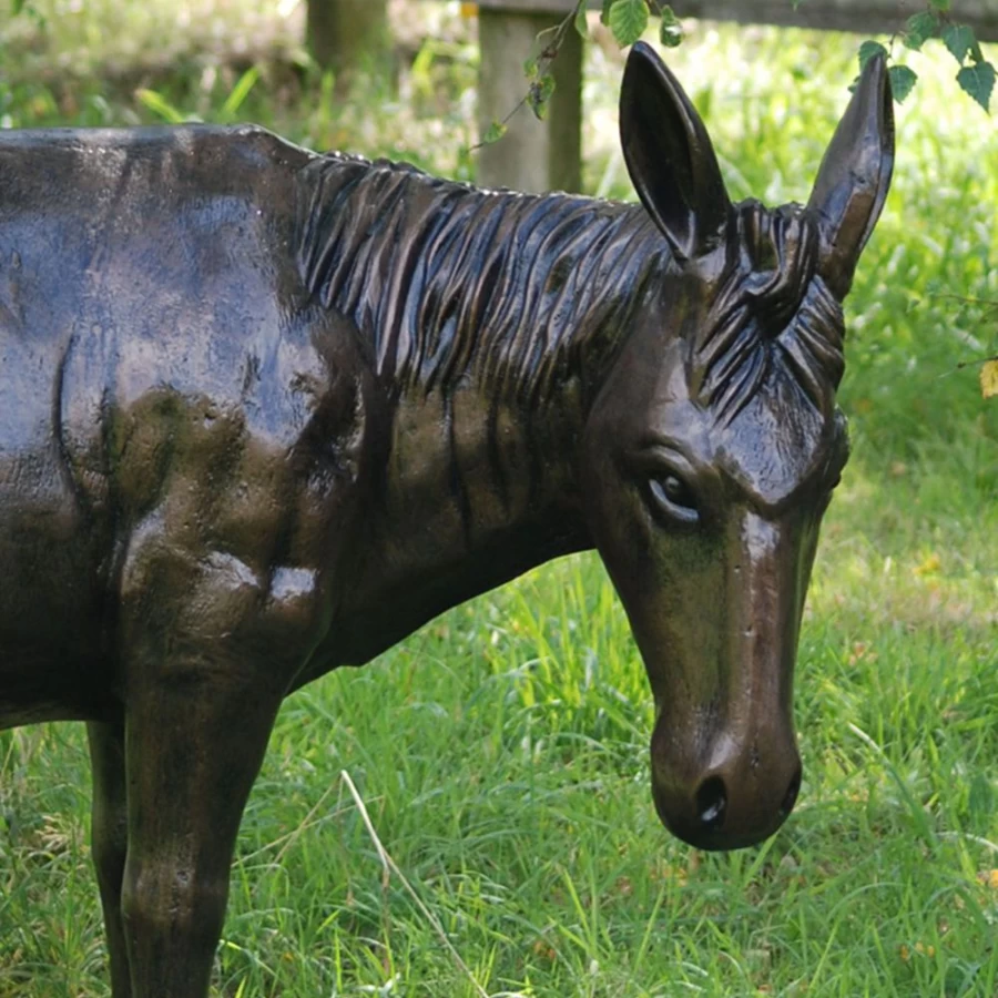 "STATUES & SCULPTURES Wild Donkey Bronze Garden Statue – Handcrafted Metal Art for Outdoor Decor"