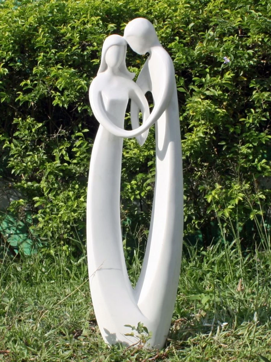 "STATUES & SCULPTURES Eternal Love 80Cm Marble Resin Statue for Garden Decor"