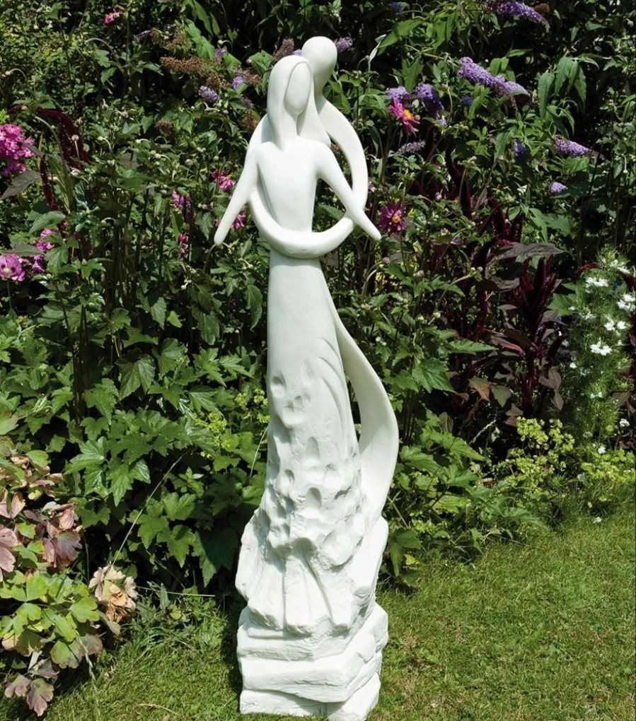 "Modern Poly Resin Embracing Couples Statue for Garden – STATUES & SCULPTURES"