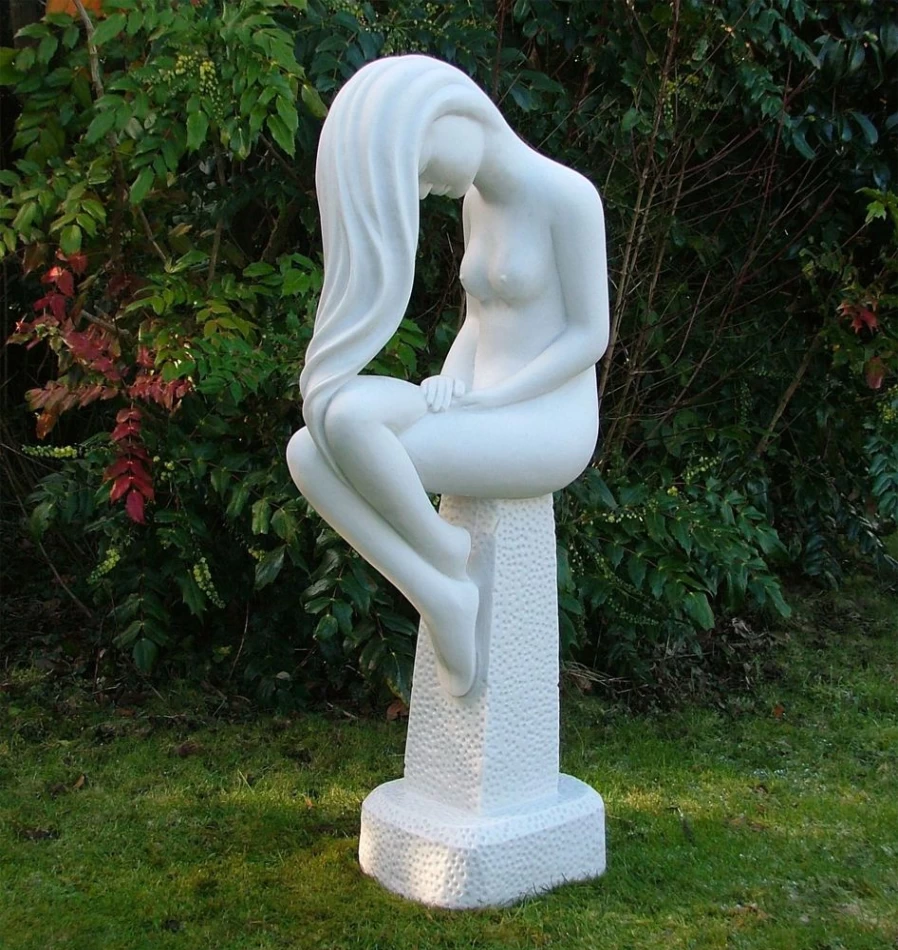 "Europa 80Cm Nude Marble Resin Garden Statue - Classical Greek Mythology Sculpture - STATUES & SCULPTURES"