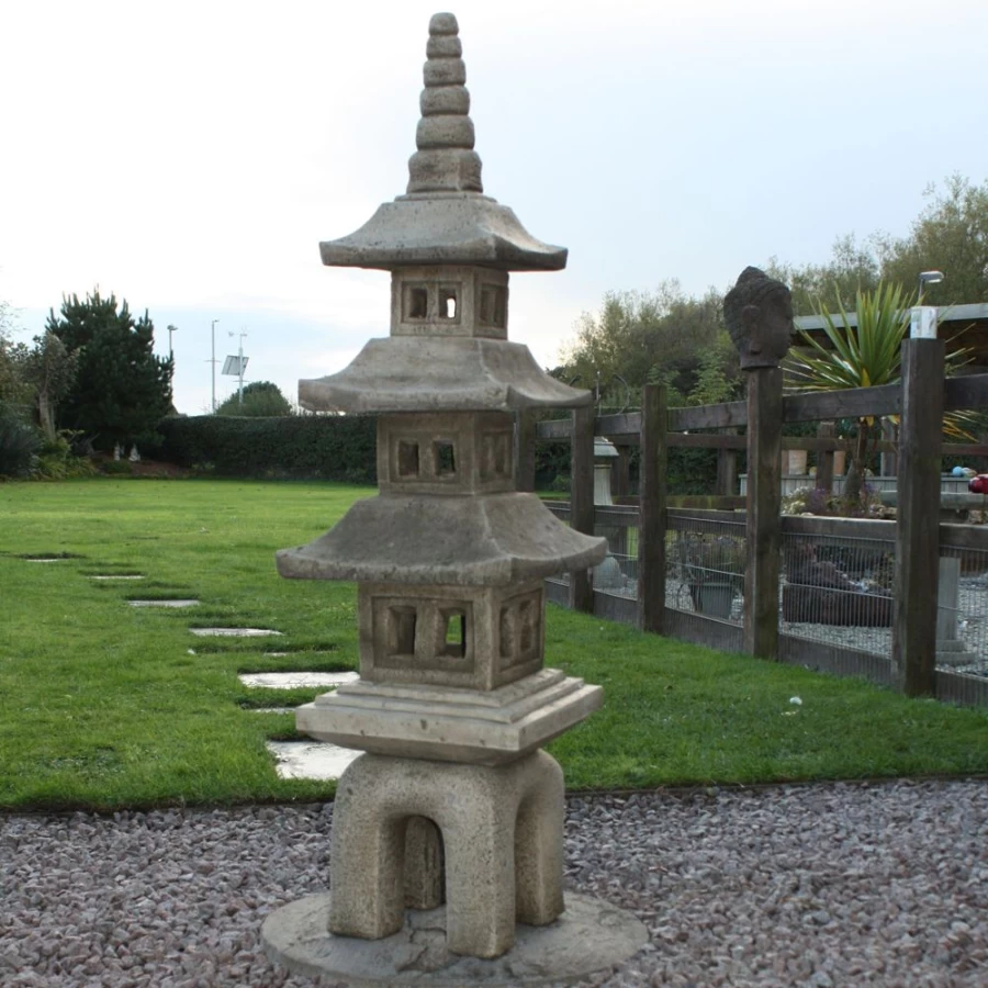 "Japanese Pagoda Lantern Set - 5 Piece Stone Garden Decor by STATUES & SCULPTURES"