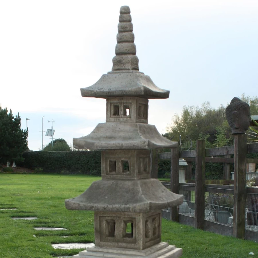 "Japanese Pagoda Lantern Set - 5 Piece Stone Garden Decor by STATUES & SCULPTURES"