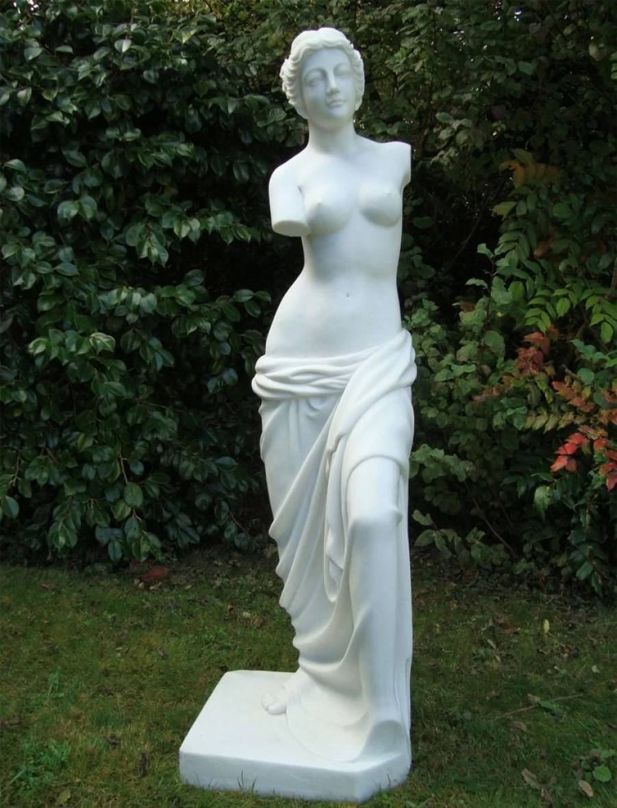 "Venus de Milo 85cm White Marble Resin Garden Statue – Classical Greek Sculpture for Outdoor Decor"
