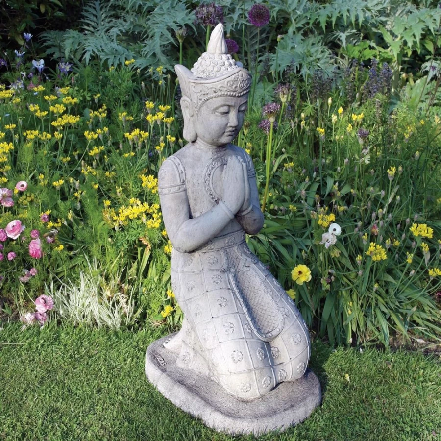 "Hand Carved Thai Buddha Stone Statue for Garden – STATUES & SCULPTURES"