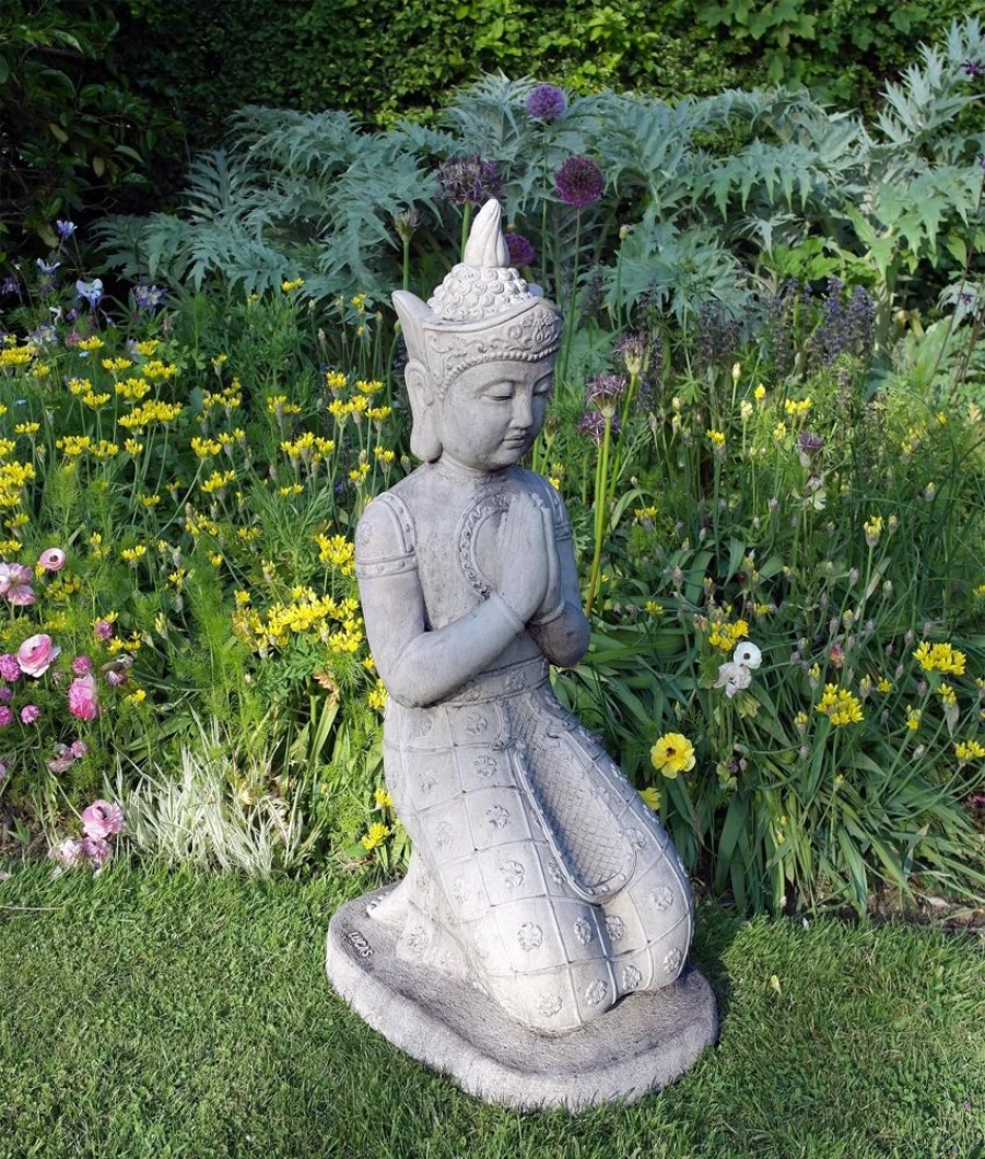 "Hand Carved Thai Buddha Stone Statue for Garden – STATUES & SCULPTURES"