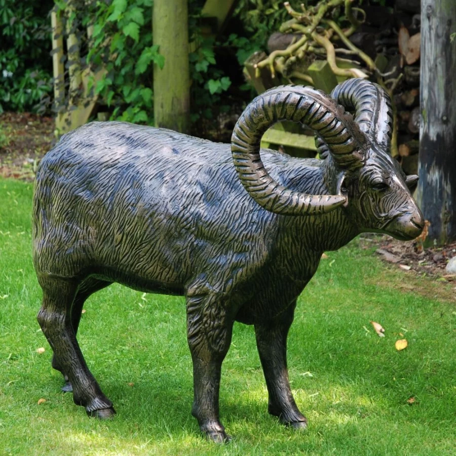 "Life-Size Manx Loaghtan Ram Bronze Garden Statue – STATUES & SCULPTURES"