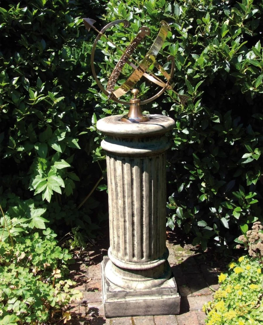 "STATUES & SCULPTURES Oxford Brass Armillary Sphere Sundial for Garden Decor"