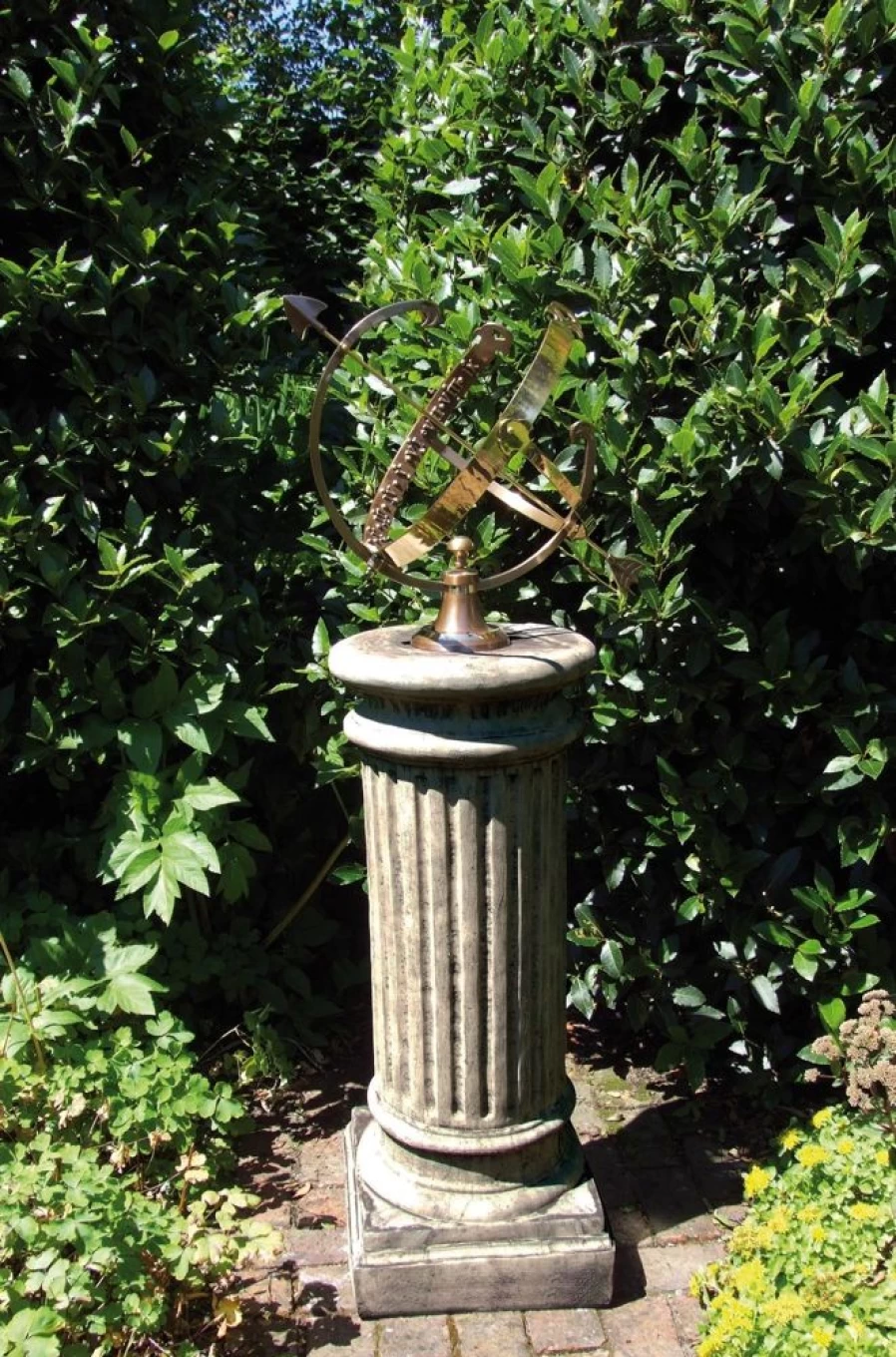 "STATUES & SCULPTURES Oxford Brass Armillary Sphere Sundial for Garden Decor"