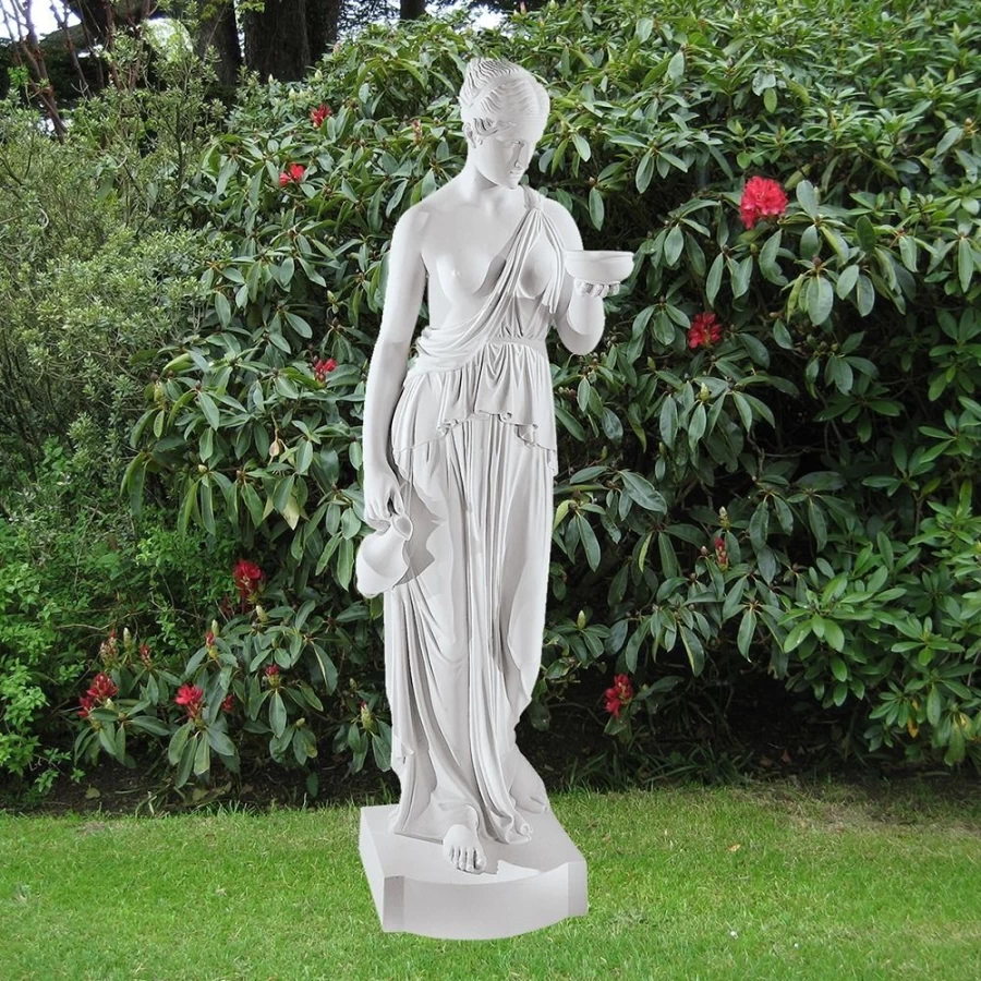 "STATUES & SCULPTURES Hebe 80Cm Marble Resin Outdoor Garden Statue Greek Goddess"