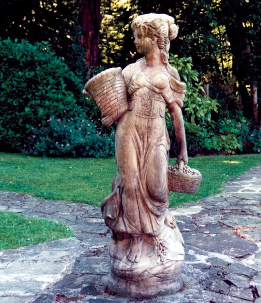 "STATUES & SCULPTURES Country Girl 140Cm Outdoor Stone Garden Statue for Decoration"