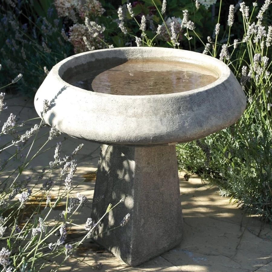 Modern Minimalist Stone Bird Bath for Garden – STATUES & SCULPTURES