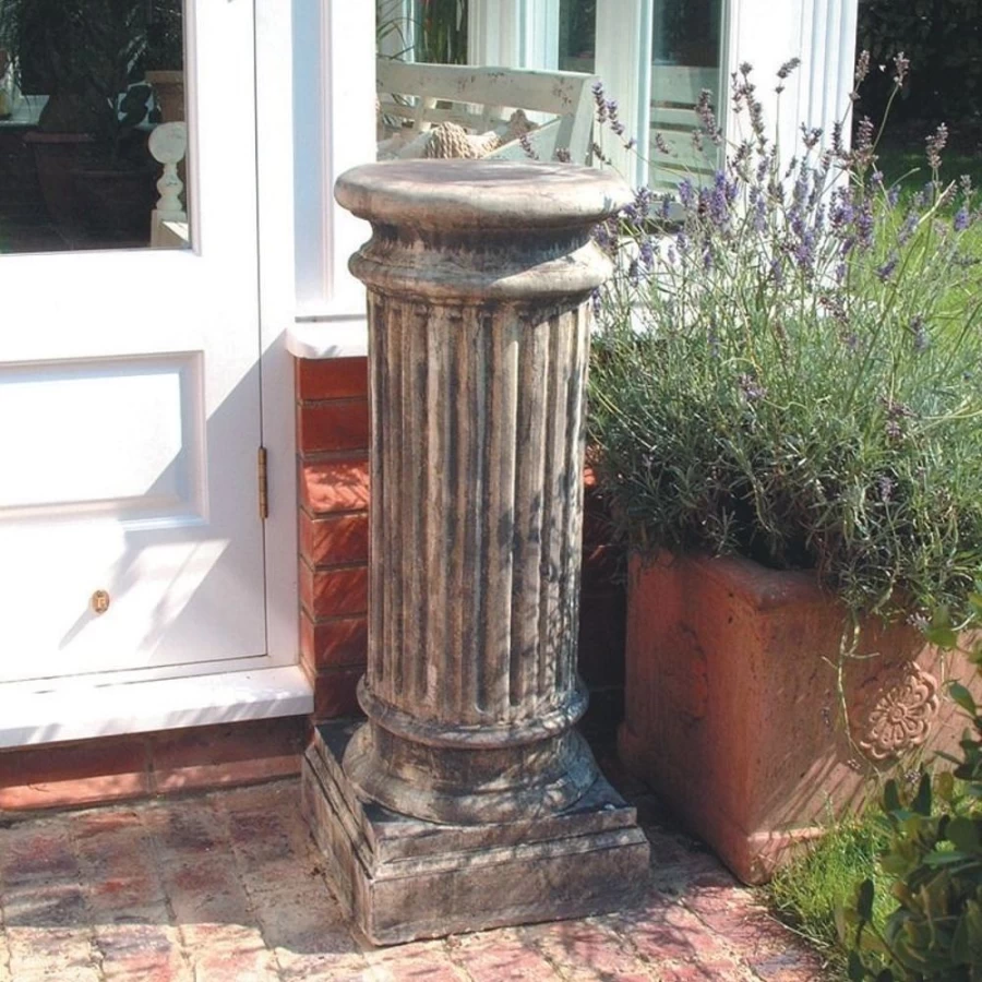 "STATUES & SCULPTURES Oxford Stone Column Pedestal for Garden Decor"