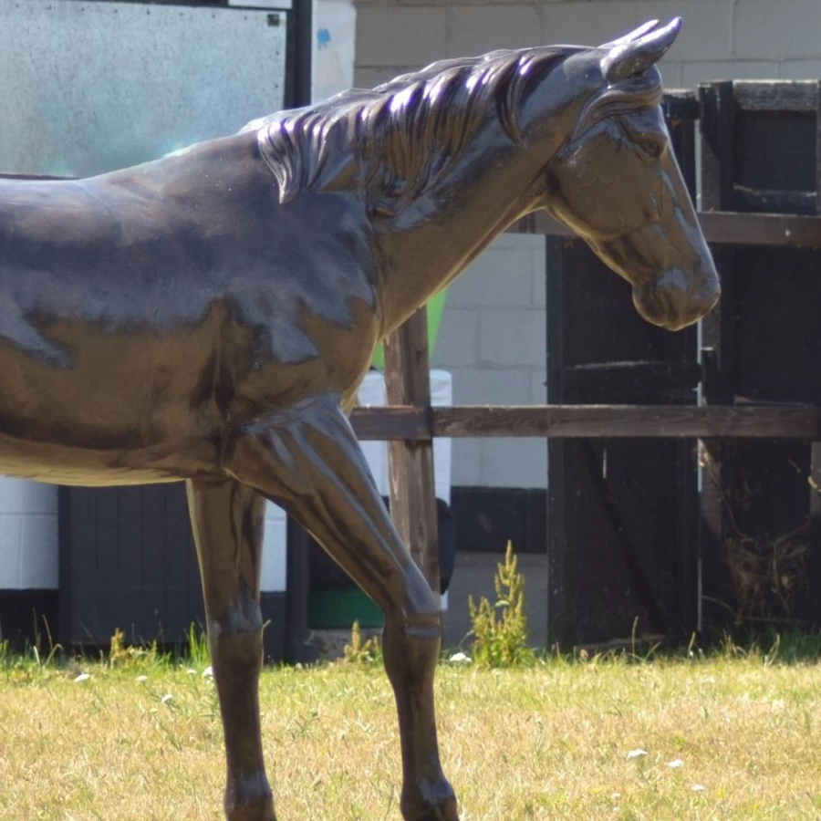 "Life-Size Thoroughbred Horse Bronze Garden Statue by STATUES & SCULPTURES"