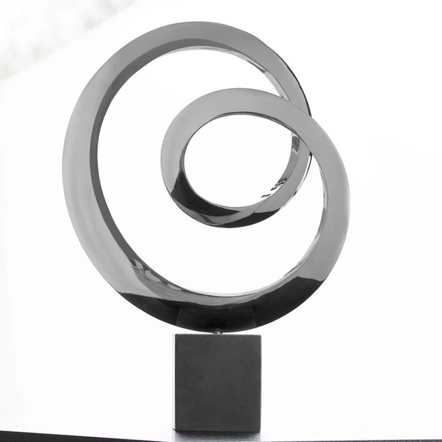 "STATUES & SCULPTURES Ellipse 64cm Stainless Steel Modern Indoor Art Sculpture"