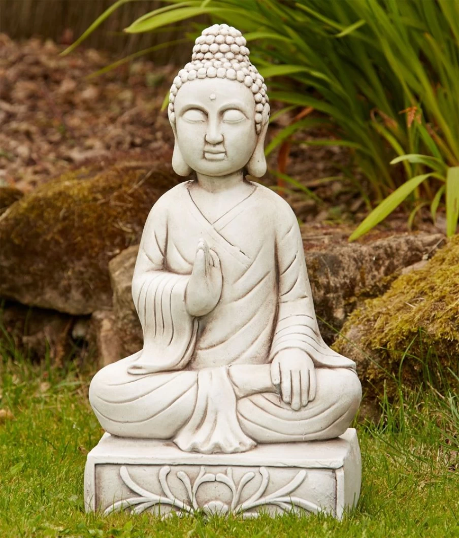 "Serene Buddha Stone Statue for Garden – Handcrafted Outdoor Sculpture by STATUES & SCULPTURES"