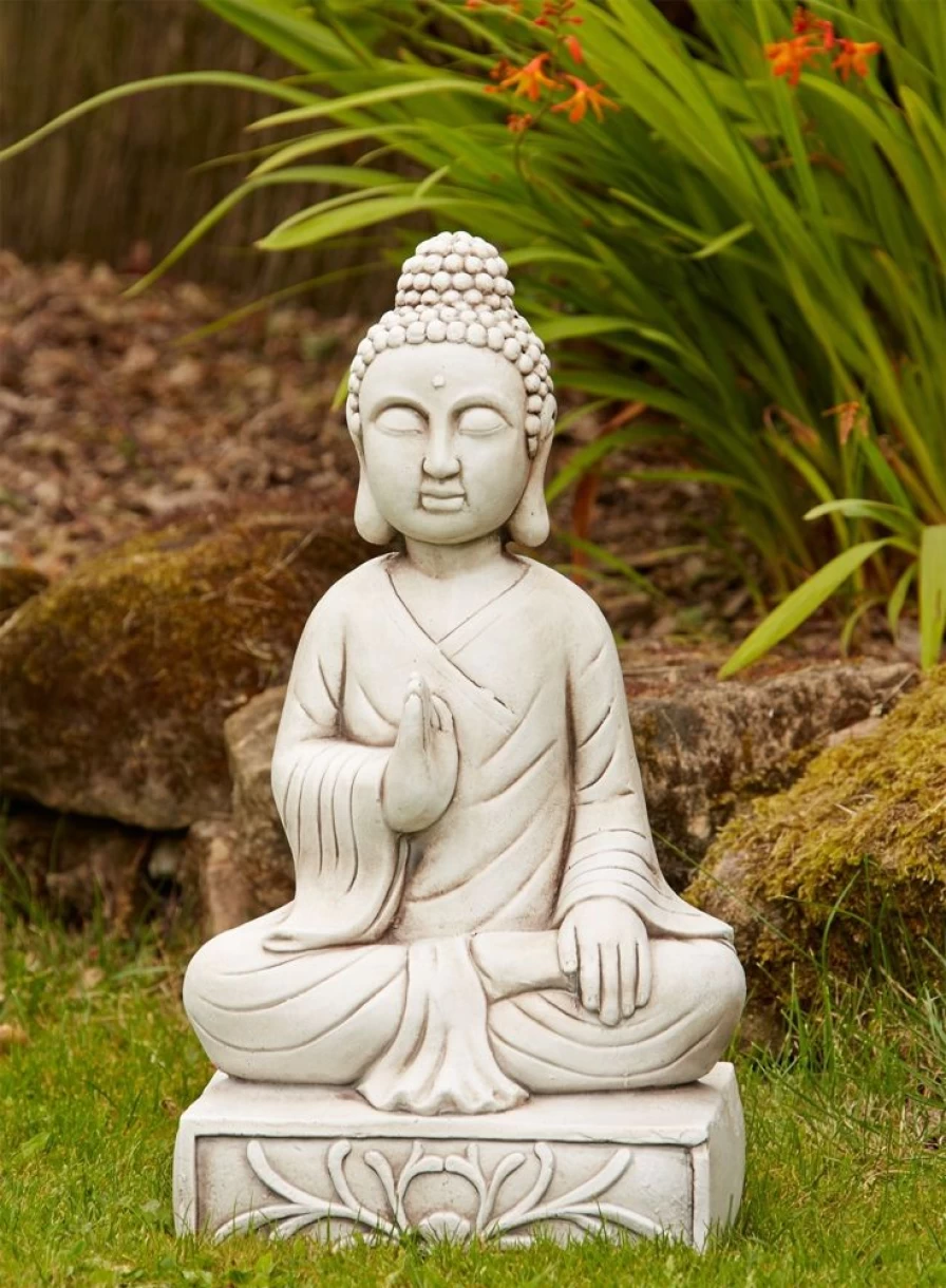 "Serene Buddha Stone Statue for Garden – Handcrafted Outdoor Sculpture by STATUES & SCULPTURES"