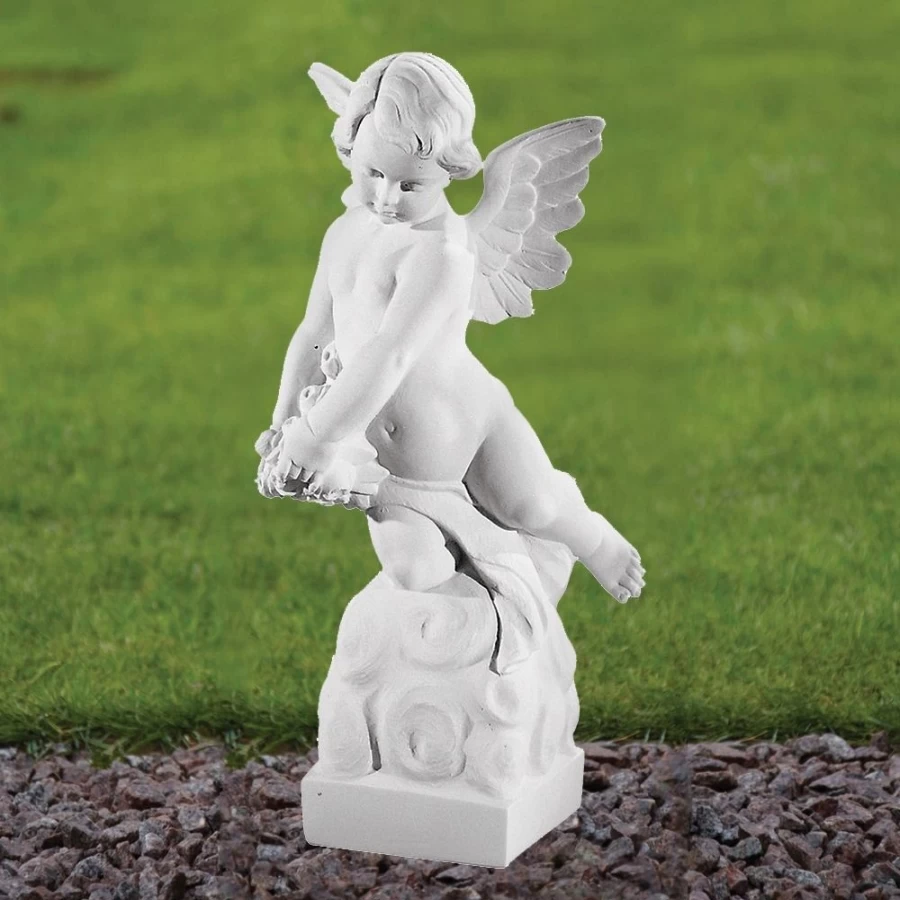 "48cm Angel Garden Statue - Handcrafted Marble Resin Sculpture by STATUES & SCULPTURES"