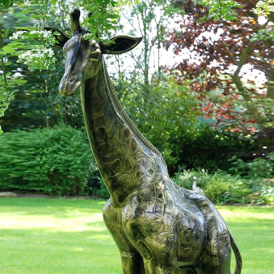 "205Cm Tall Bronze Wild Giraffe Metal Garden Statue – STATUES & SCULPTURES Collection"