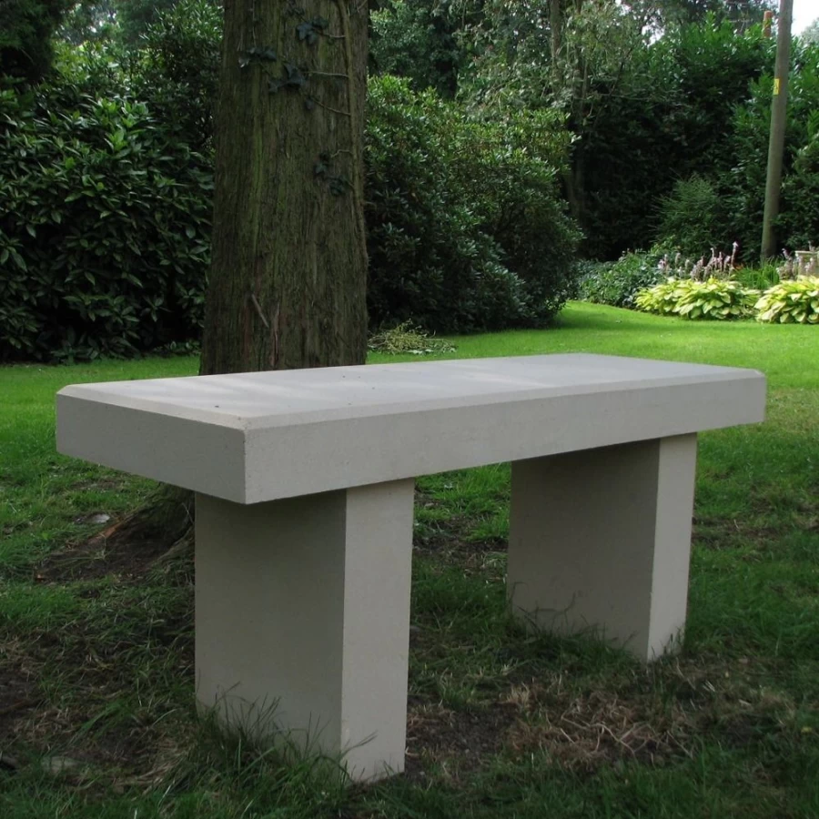 Modern Straight Stone Garden Bench – STATUES & SCULPTURES Durable Outdoor Seating