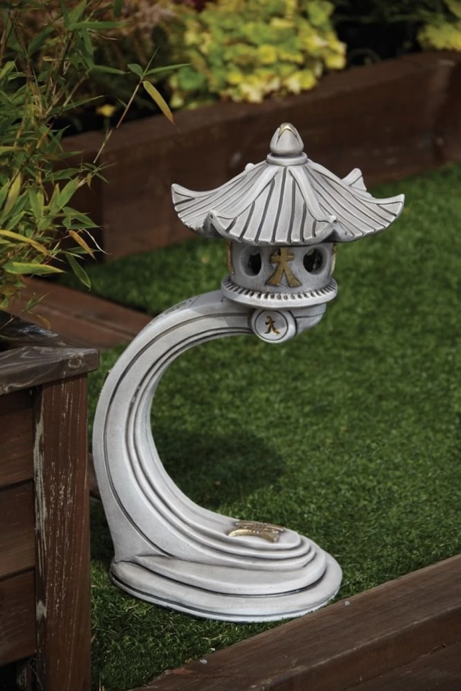 "Japanese Small Curved Pagoda Stone Garden Statue – Handcrafted Outdoor Sculpture by STATUES & SCULPTURES"