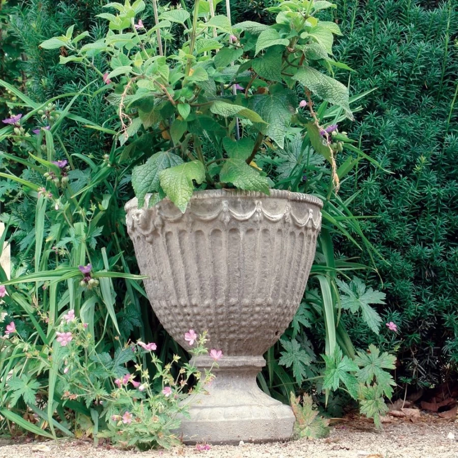 "STATUES & SCULPTURES Modena 28 Inch Stone Vase Outdoor Garden Planter"